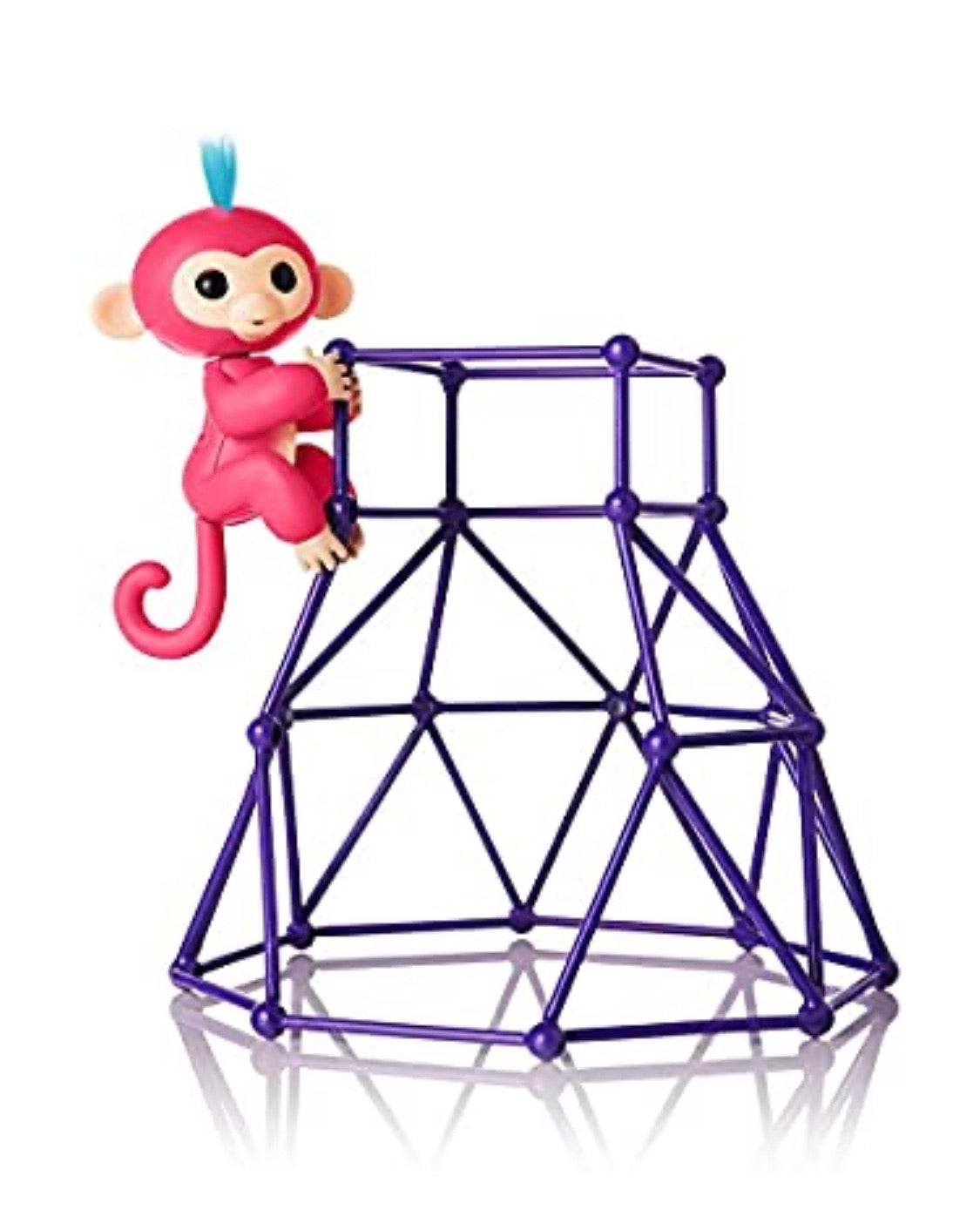 Fingerlings- Jungle Gym Playset Baby Monkey (Coral Pink with Blue Hair)