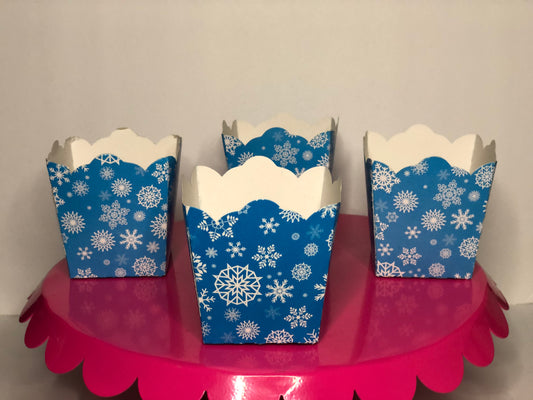 Blue Snow Flake popcorn Boxes