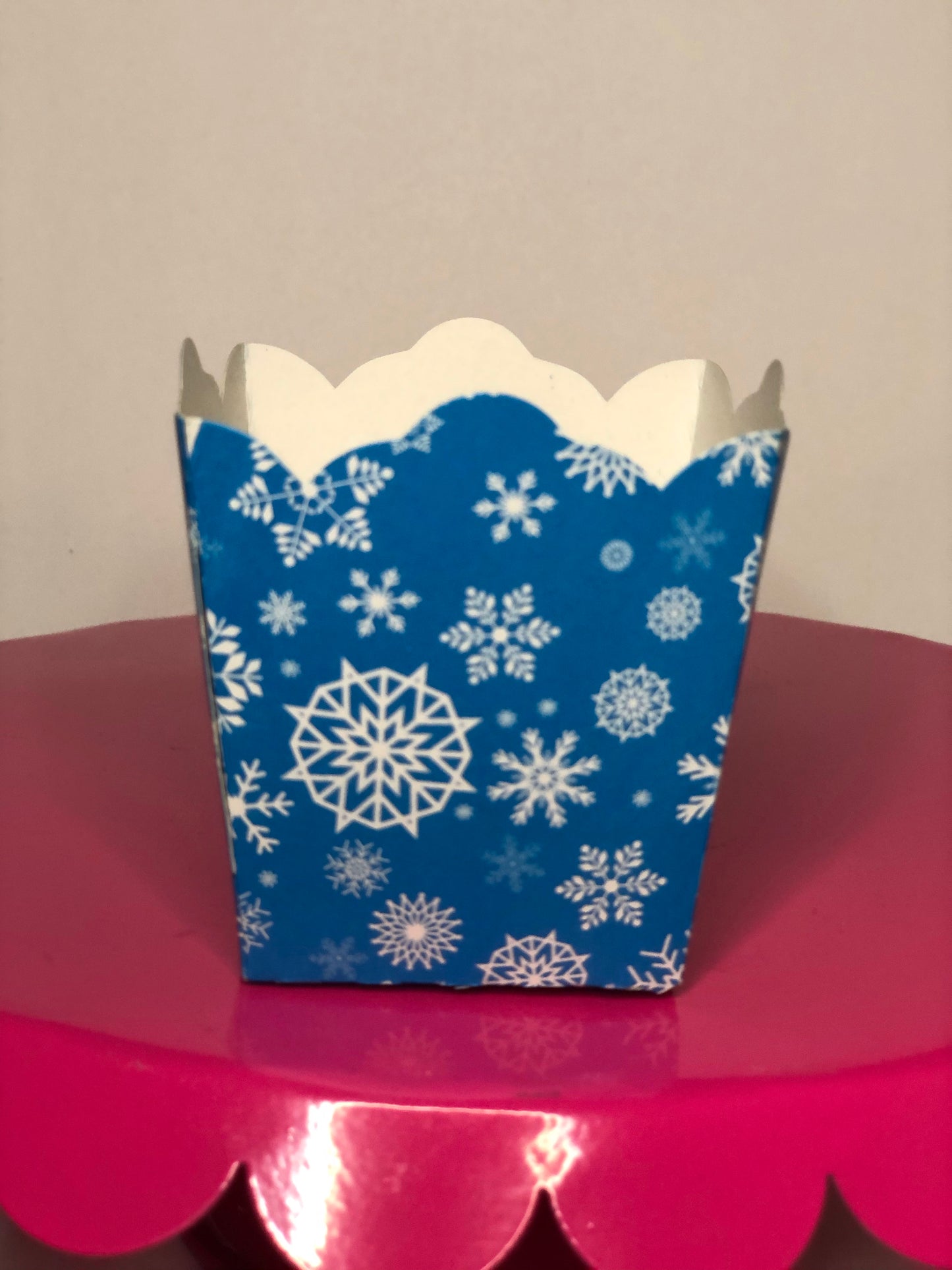 Blue Snow Flake popcorn Boxes