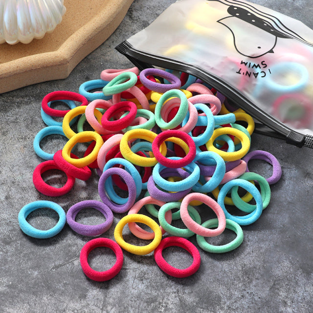 60/100pcs/Set Elastic Hair Bands Girls Hair Accessories Colorful Nylon Headband Kids Ponytail Holder Scrunchie Ornaments Gift